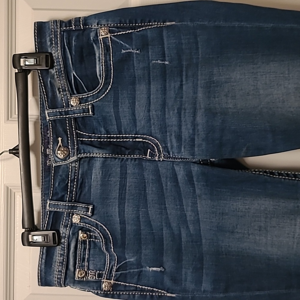 MISS ME Embroidered Denim Pocket with Bull Skull Design SZ 30X32 - Picture 6 of 11